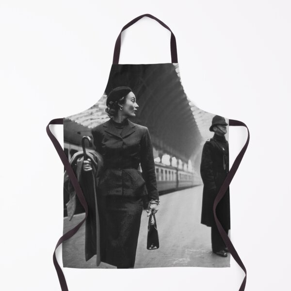 Item preview, Fashionista, Model Lisa Fonssagrives in Paddington Victoria Station, London vintage black and white photograph poster art print designed and sold by Astrid Arkhangelsky.