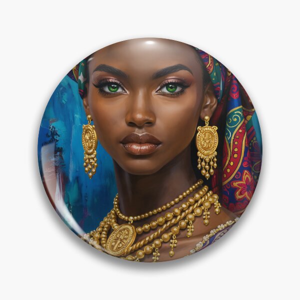 Item preview, Regal African Queen Portrait with Golden Jewelry designed and sold by spanev.