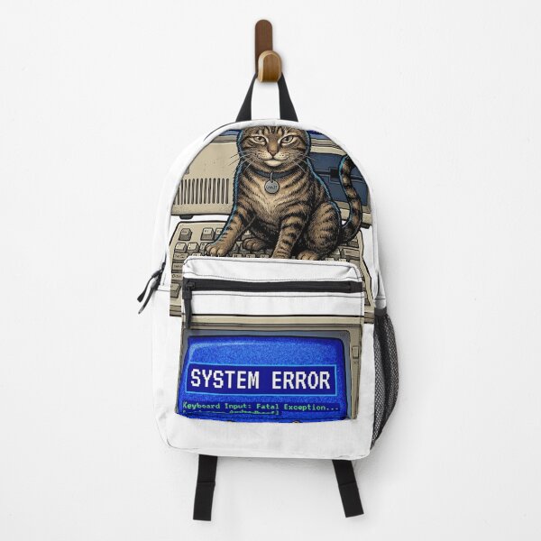 Item preview, Cat On Keyboard System Error - Funny Retro Tech IT Support Meme designed and sold by Mythic Ink Studio.