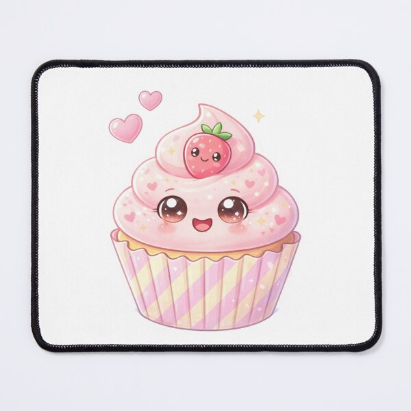 Item preview, Strawberry Kawaii Cupcake - Pastel Cute Dessert. designed and sold by Lylysun.