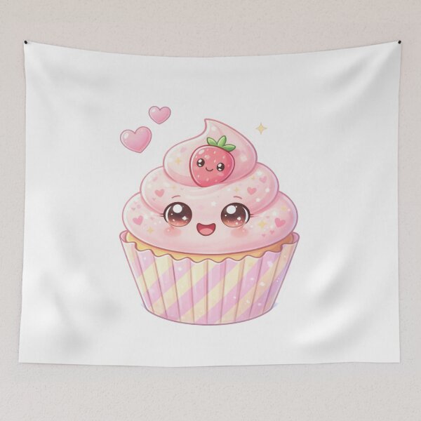 Item preview, Cupcake Kawaii de Fresa - Postre Lindo en Tonos Pastel. designed and sold by Lylysun.