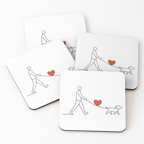 Item preview, Dog walk with heart and leash designed and sold by morhoth.
