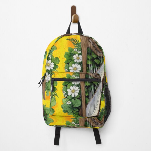 Item preview, Celtic Harp with Wildflowers | Botanical Music Illustration designed and sold by ChenEngEng.