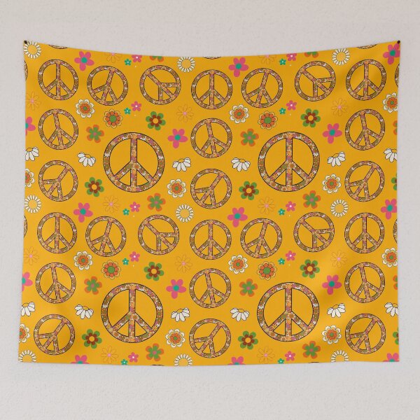 Item preview, Hippie Flower Power And Peace Symbols designed and sold by retrobliss70s.