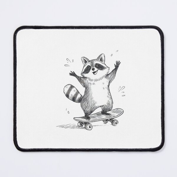 Item preview, Raccoon rides skateboard on street designed and sold by anytka.