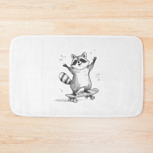 Item preview, Raccoon rides skateboard on street designed and sold by anytka.