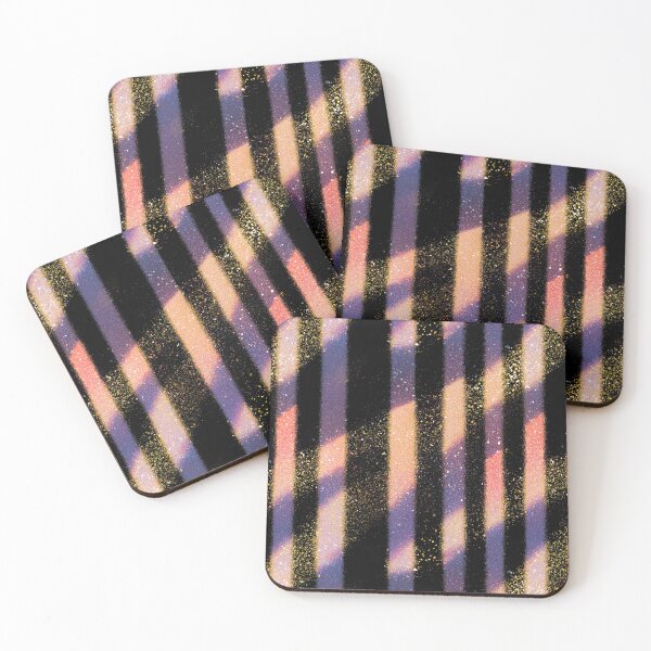 Item preview, Black Gold Glitter Blush Stripes designed and sold by bubblegoth.