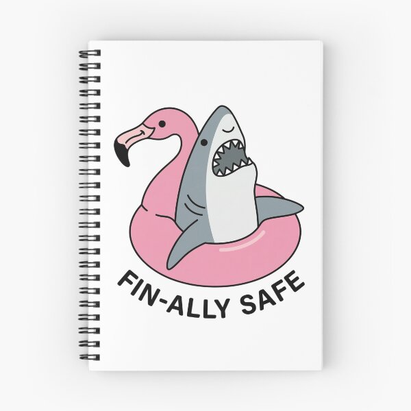 Item preview, Fin-ally Safe – Funny Shark Summer Pun designed and sold by aiqdelicia.