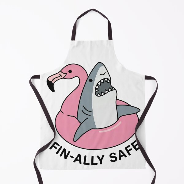 Item preview, Fin-ally Safe – Funny Shark Summer Pun designed and sold by aiqdelicia.