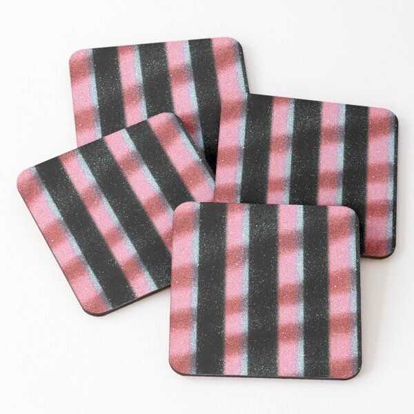 Item preview, Pink Black Glitter Stripe Pattern designed and sold by bubblegoth.