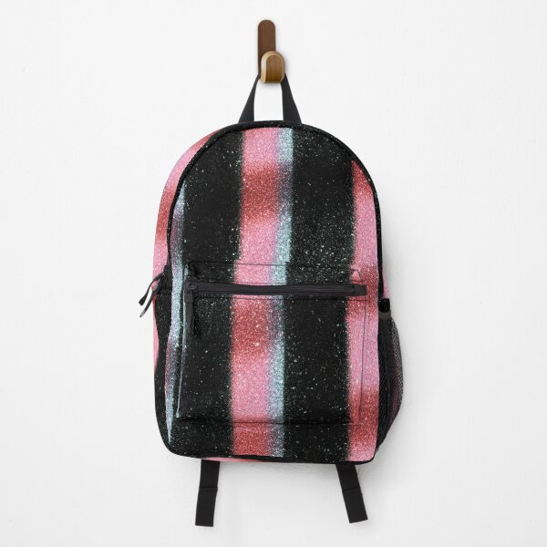 Item preview, Pink Black Glitter Stripe Pattern designed and sold by bubblegoth.