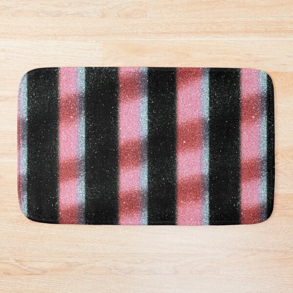 Item preview, Pink Black Glitter Stripe Pattern designed and sold by bubblegoth.