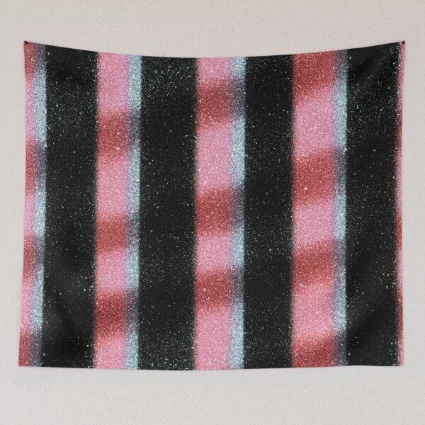 Item preview, Pink Black Glitter Stripe Pattern designed and sold by bubblegoth.
