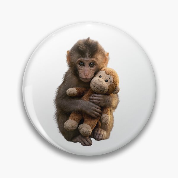 Item preview, Cute Baby Monkey Hugging Plush Toy – Viral Monkey Meme Photography designed and sold by Orbit Ink.