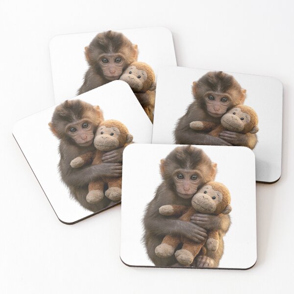 Item preview, Cute Baby Monkey Hugging Plush Toy – Viral Monkey Meme Photography designed and sold by Orbit Ink.