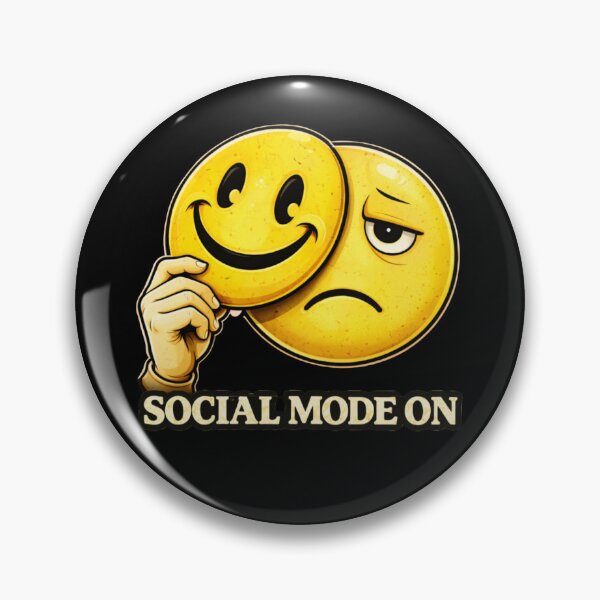 Item preview, Social Mode On Introvert Meme Fake Smile Funny Social Battery designed and sold by VibeOffline Studio.