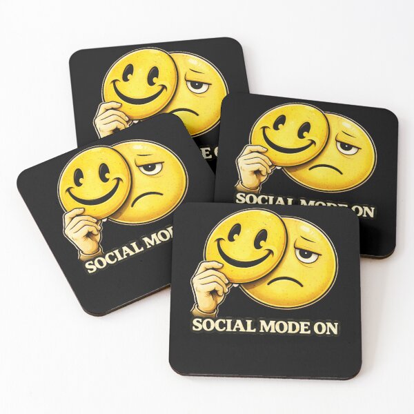 Item preview, Social Mode On Introvert Meme Fake Smile Funny Social Battery designed and sold by VibeOffline Studio.
