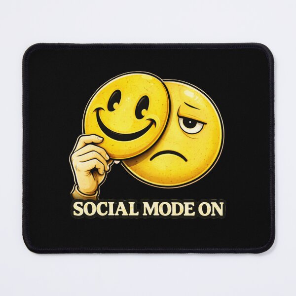 Item preview, Social Mode On Introvert Meme Fake Smile Funny Social Battery designed and sold by VibeOffline Studio.