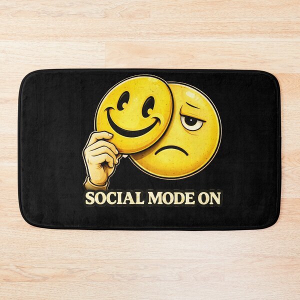 Item preview, Social Mode On Introvert Meme Fake Smile Funny Social Battery designed and sold by VibeOffline Studio.