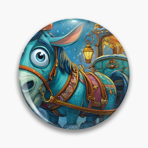 Item preview, Whimsical Blue Donkey with Enchanted Carriage designed and sold by Artessie.