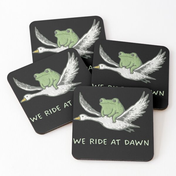 Item preview, We Ride At Dawn Frog Riding Goose Funny Meme Watercolor designed and sold by haitrieuic96.