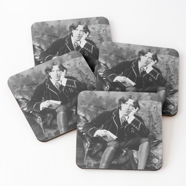 Item preview, Vintage portrait of Oscar Wilde black and white photograph poster art print designed and sold by Astrid Arkhangelsky.