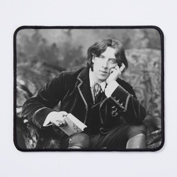 Item preview, Vintage portrait of Oscar Wilde black and white photograph poster art print designed and sold by Astrid Arkhangelsky.