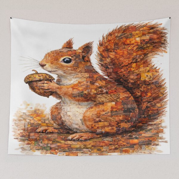 Item preview, Red Squirrel Photo Mosaic Collage designed and sold by SecretSquirrellDesigns.
