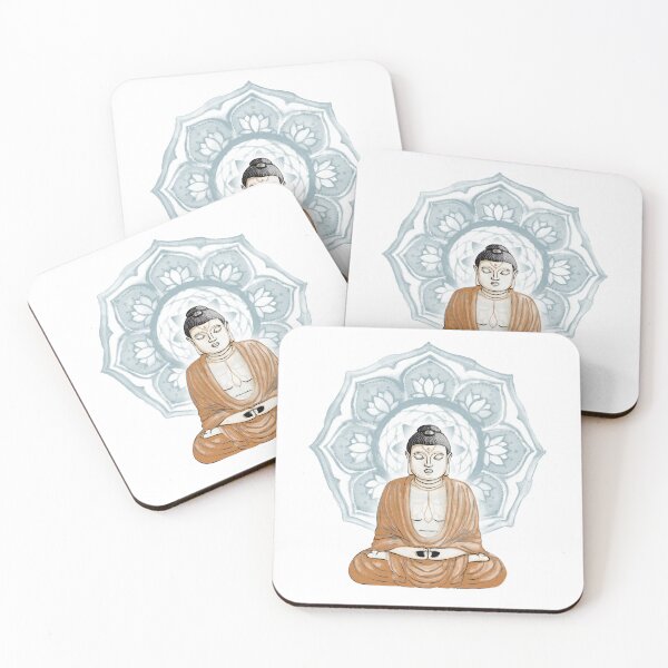 Item preview, Buddha Padma Watercolor - Fawn Coal Rust - Peacock Halo designed and sold by Irene Estelle.