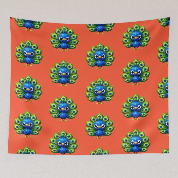 Item preview, Cute Low Poly Geometric Peacock Illustration designed and sold by AndreBarnard.