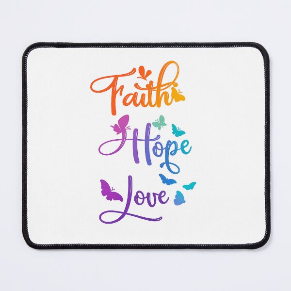 Item preview, Faith Hope Love Butterfly Positive Quote designed and sold by Gezonde-Voeding.
