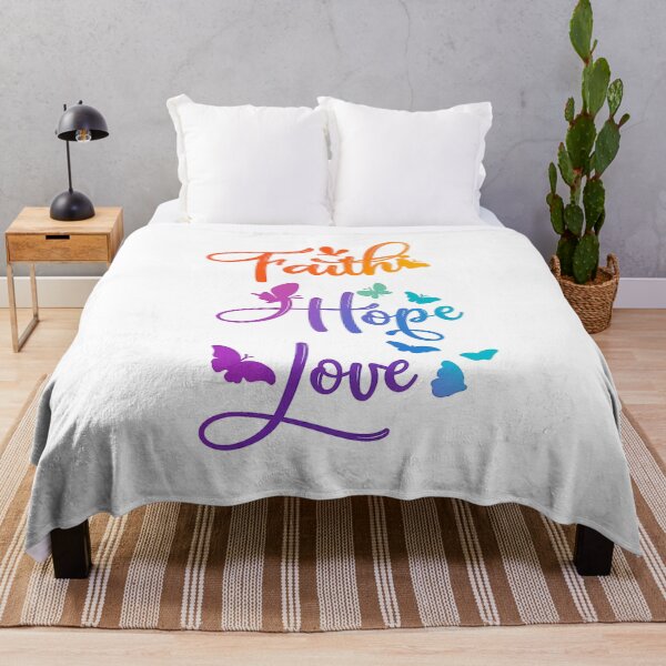 Item preview, Faith Hope Love Butterfly Positive Quote designed and sold by Gezonde-Voeding.
