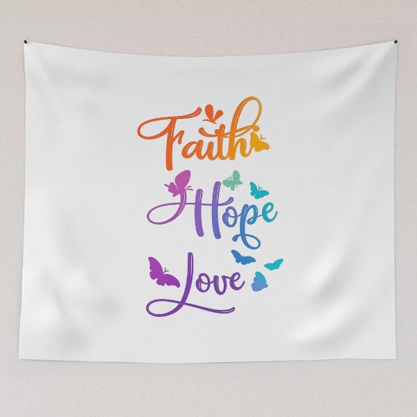 Item preview, Faith Hope Love Butterfly Positive Quote designed and sold by Gezonde-Voeding.