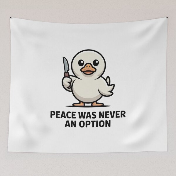 Item preview, Funny Mildly Threatening Duck Peace Was Never An Option Meme designed and sold by Mr-wow.