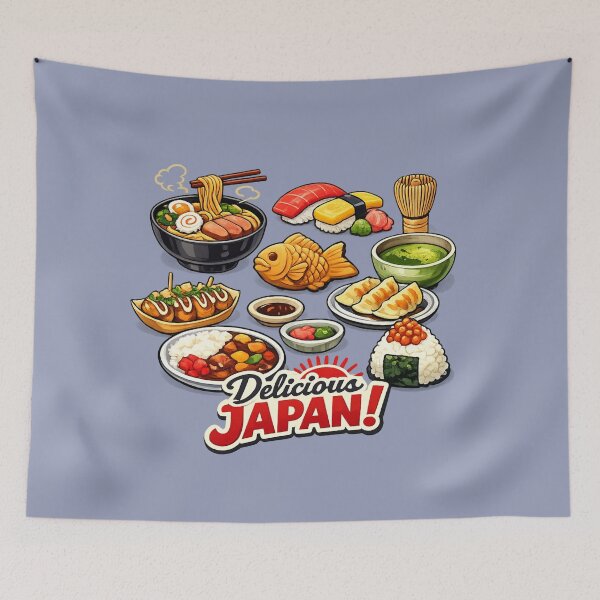 Item preview, Delicious Japan Kawaii Sushi Ramen Street Food Art designed and sold by SakuraMarket26.