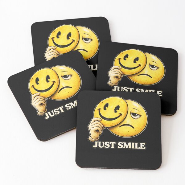 Item preview, Just Smile Fake Smile Meme Sarcastic Smiley Dark Humor designed and sold by VibeOffline Studio.