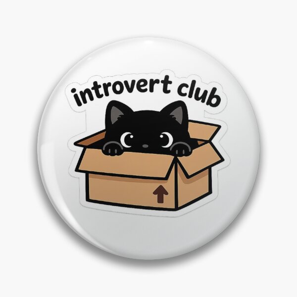 Item preview, Introvert Club Cat In Box Cute Sticker designed and sold by MyCreatureArt.