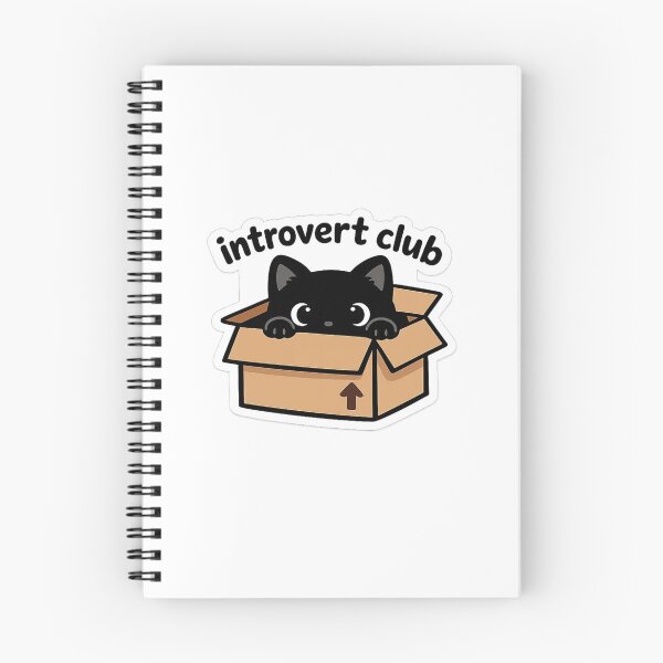 Item preview, Introvert Club Cat In Box Cute Sticker designed and sold by MyCreatureArt.