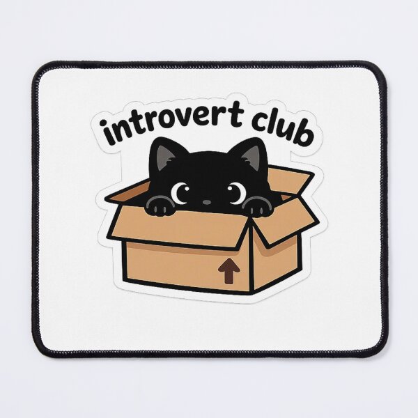 Item preview, Introvert Club Cat In Box Cute Sticker designed and sold by MyCreatureArt.