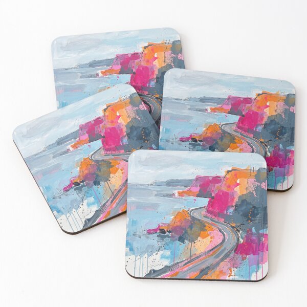 Item preview, Abstract Antrim Coast Road – Colourful Northern Ireland Seascape Art designed and sold by Printpix.