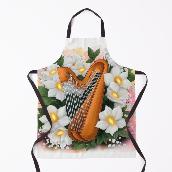 Item preview, Floral Celtic Harp | Botanical Music Illustration designed and sold by ChenEngEng.