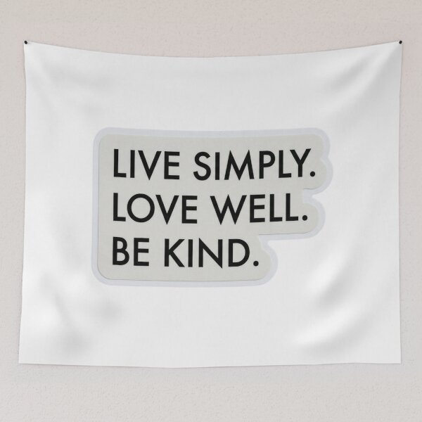 Item preview, Live Simply Love Well Be Kind Quote | Minimalist Motivational Typography designed and sold by NikieesCreation.