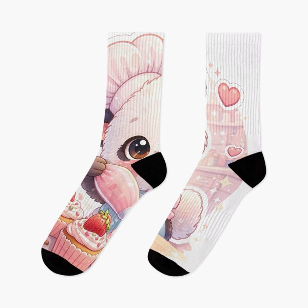 Item preview, Kawaii Panda Decorating Strawberry Cupcakes – Cute Pastel Bakery Panda Sticker designed and sold by Furfolkz.