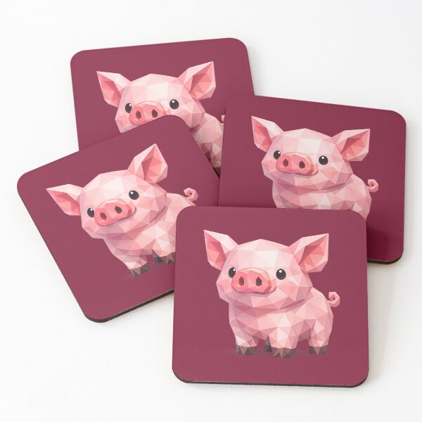 Item preview, Cute Low Poly Geometric Pig Illustration designed and sold by AndreBarnard.