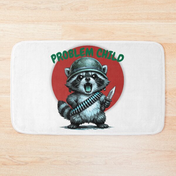 Item preview, Problem Child - Raccoon with a knife and an attitude problem designed and sold by TeeHeeRiot.