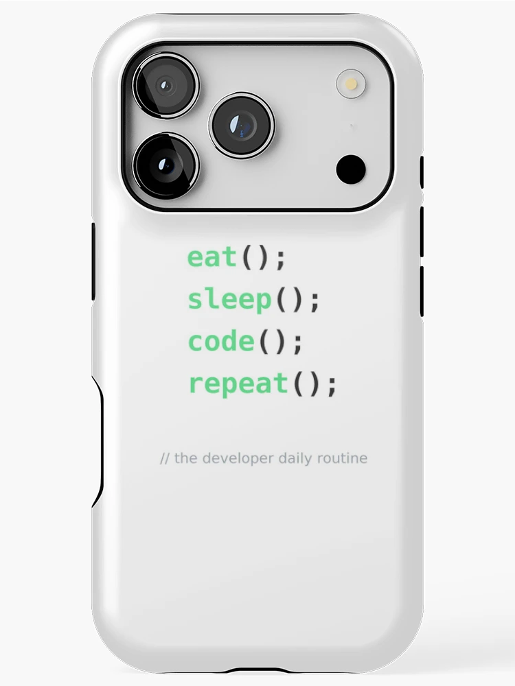 Thumbnail 1 of 4, iPhone Case, Eat Sleep Code Repeat Developer Function Call Programmer Humour designed and sold by ShirtDotExe.