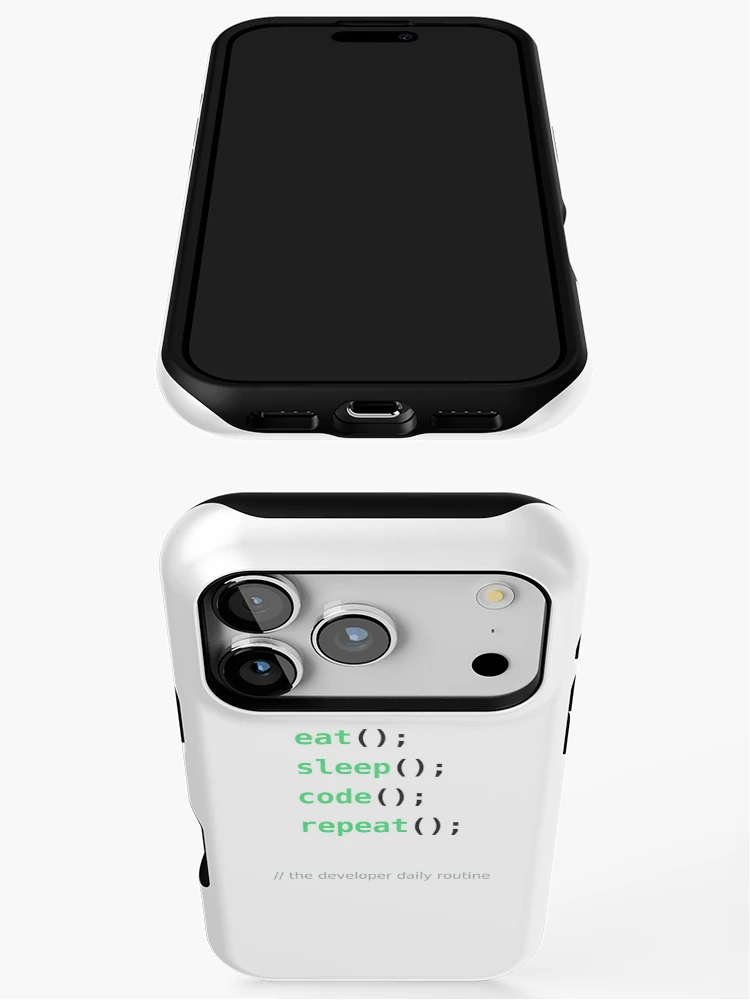 Thumbnail 3 of 4, iPhone Case, Eat Sleep Code Repeat Developer Function Call Programmer Humour designed and sold by ShirtDotExe.