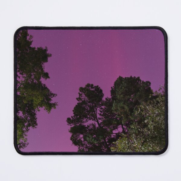 Item preview, Magenta Pink Purple Aurora Borealis with Tree Silhouette designed and sold by vryandesigns.