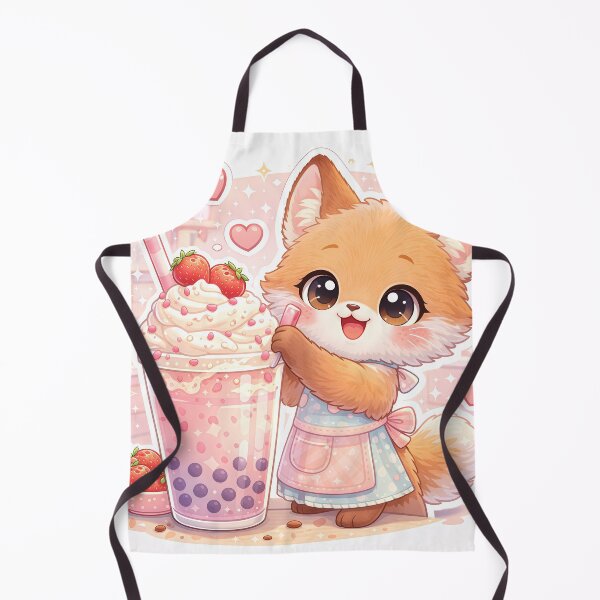 Item preview, Kawaii Fox Strawberry Bubble Tea – Cute Pastel Boba Dessert Animal Sticker designed and sold by Furfolkz.