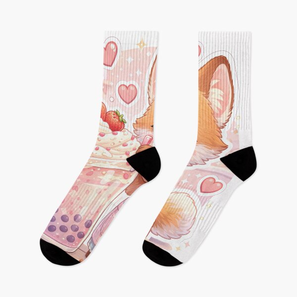 Item preview, Kawaii Fox Strawberry Bubble Tea – Cute Pastel Boba Dessert Animal Sticker designed and sold by Furfolkz.